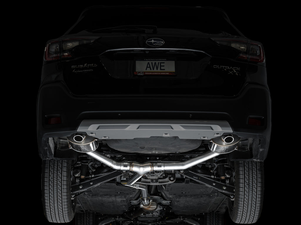 AWE 0FG Exhaust for Subaru Outback 2.4T - Dual BashGuards