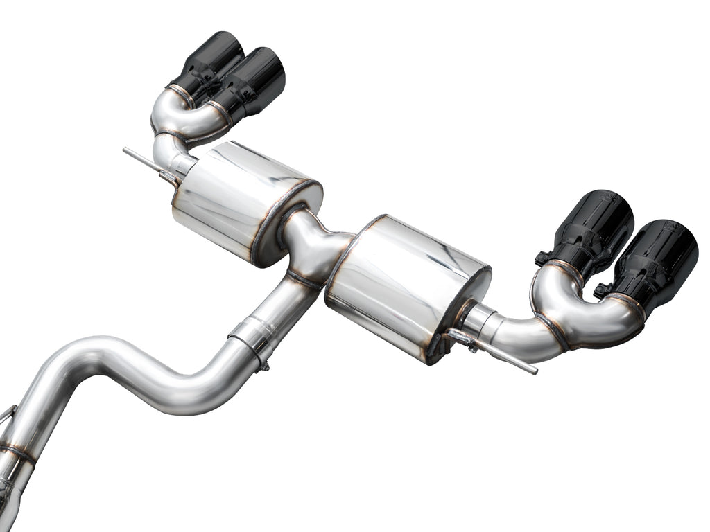 AWE Touring Edition Exhaust for Volkswagen MK8 Golf R - Diamond Black Tips
