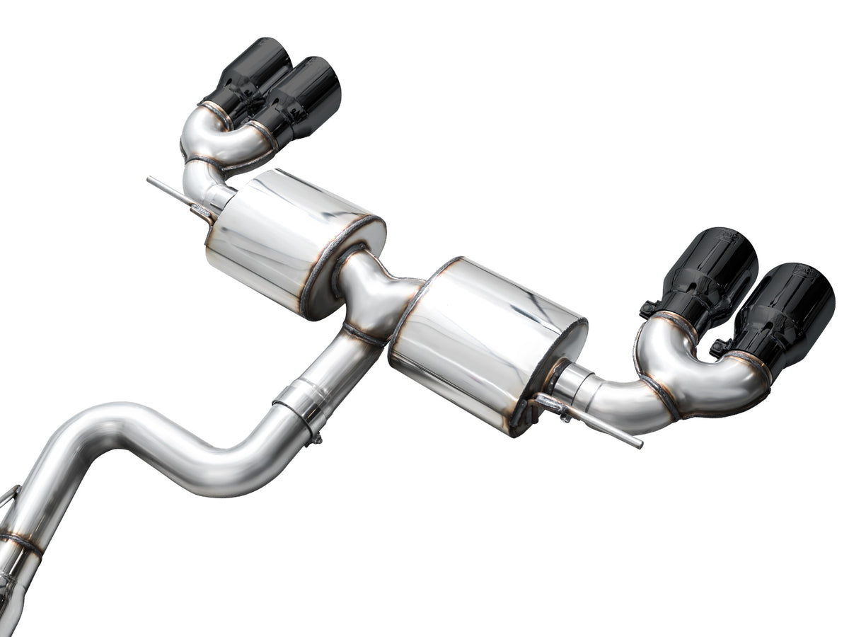 AWE Touring Edition Exhaust for Volkswagen MK8 Golf R - Diamond Black Tips