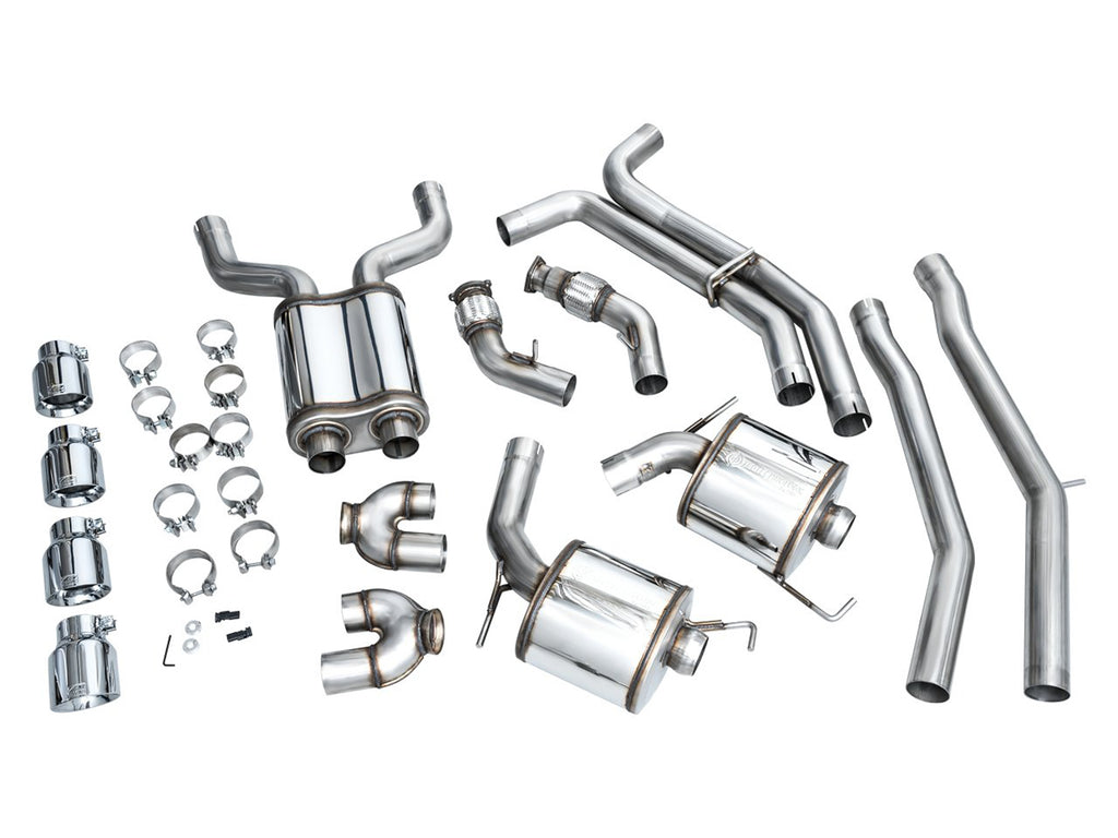 AWE Touring Edition Exhaust for Audi C8 S6/S7 - 4.5" Chrome Silver Tips