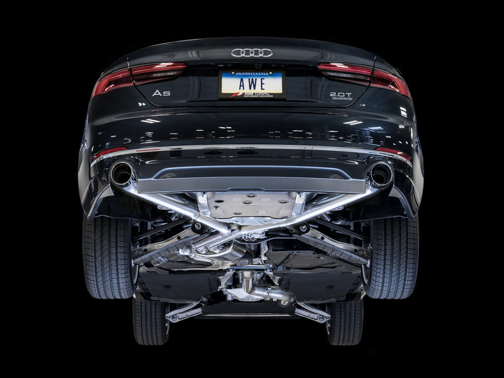 AWE Track Edition Exhaust for B9 A5 - 4" Chrome Silver Tips