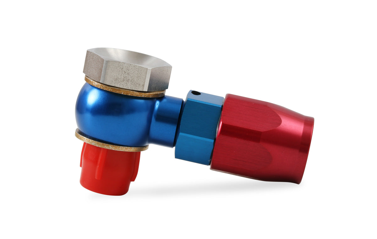 Earls 9/16"-24 Bango Swivel-Seal® Hose End AN -6 Red/Blue