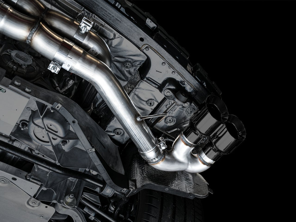 AWE Track Edition Exhaust for C8 Corvette - 4.5" Diamond Black Tips