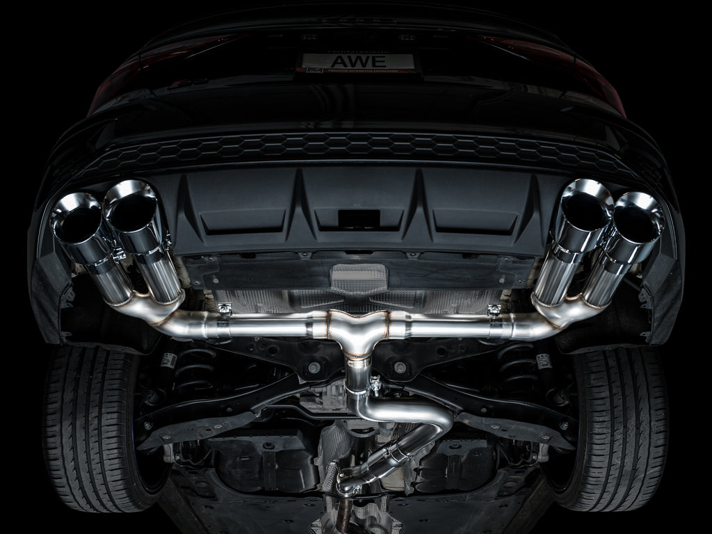 AWE Track Edition Exhaust for Audi 8Y S3 - 4.5" Chrome Silver Tips