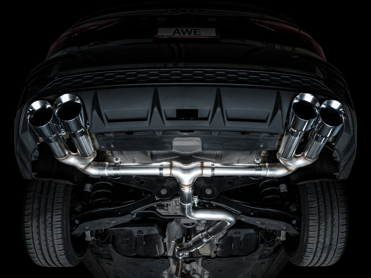 AWE Track Edition Exhaust for Audi 8Y S3 - 4.5" Chrome Silver Tips