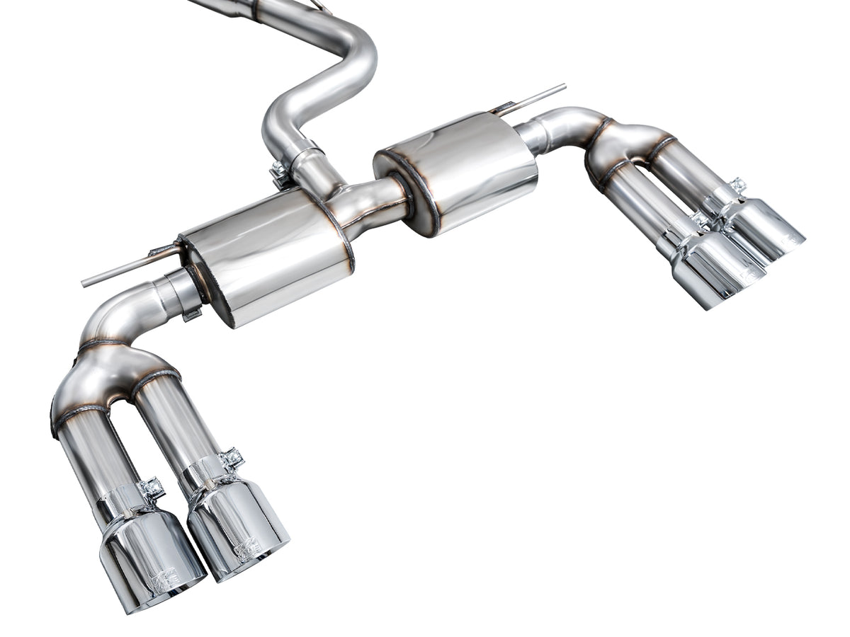 AWE Touring Edition Exhaust for Audi 8Y S3 - 4.5" Chrome Silver Tips