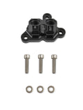 Earls Oil Filter Adapter for 2011-'14 Ford 5.0L Coyote Engine, Black Anodized, 10 AN O-Ring Ports