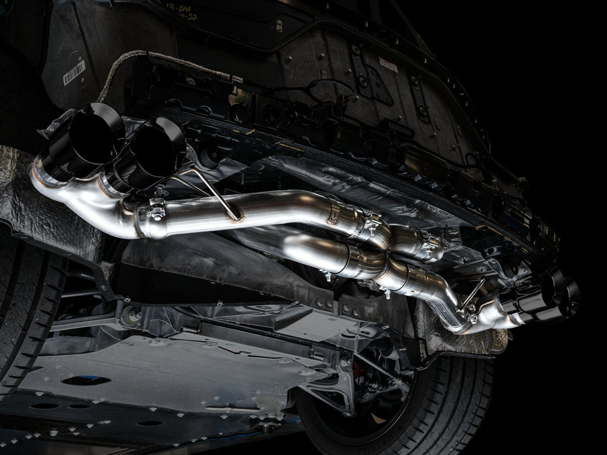 AWE Track Edition Exhaust for C8 Corvette - 4.5" Diamond Black Tips