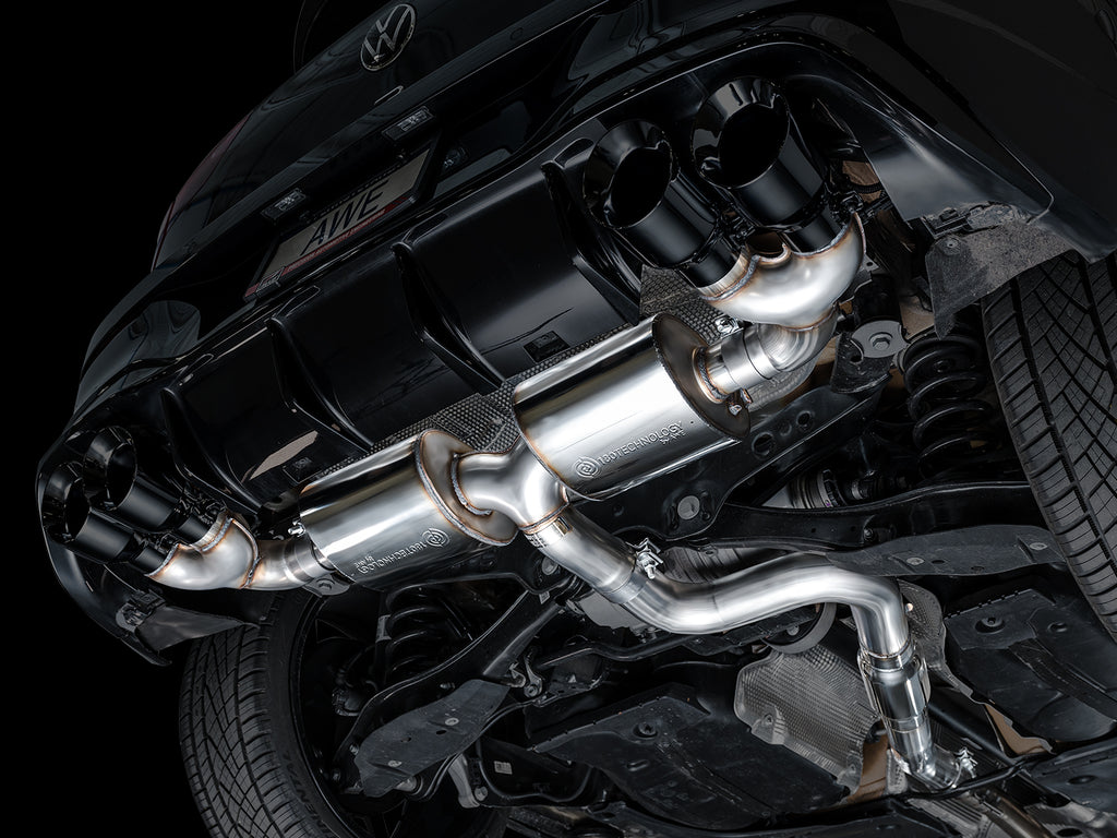 AWE Touring Edition Exhaust for Volkswagen MK8 Golf R - Diamond Black Tips