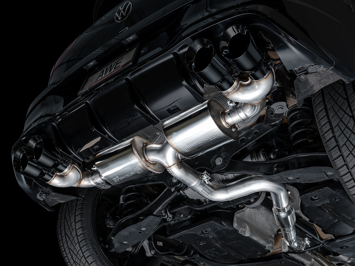AWE Touring Edition Exhaust for Volkswagen MK8 Golf R - Diamond Black Tips