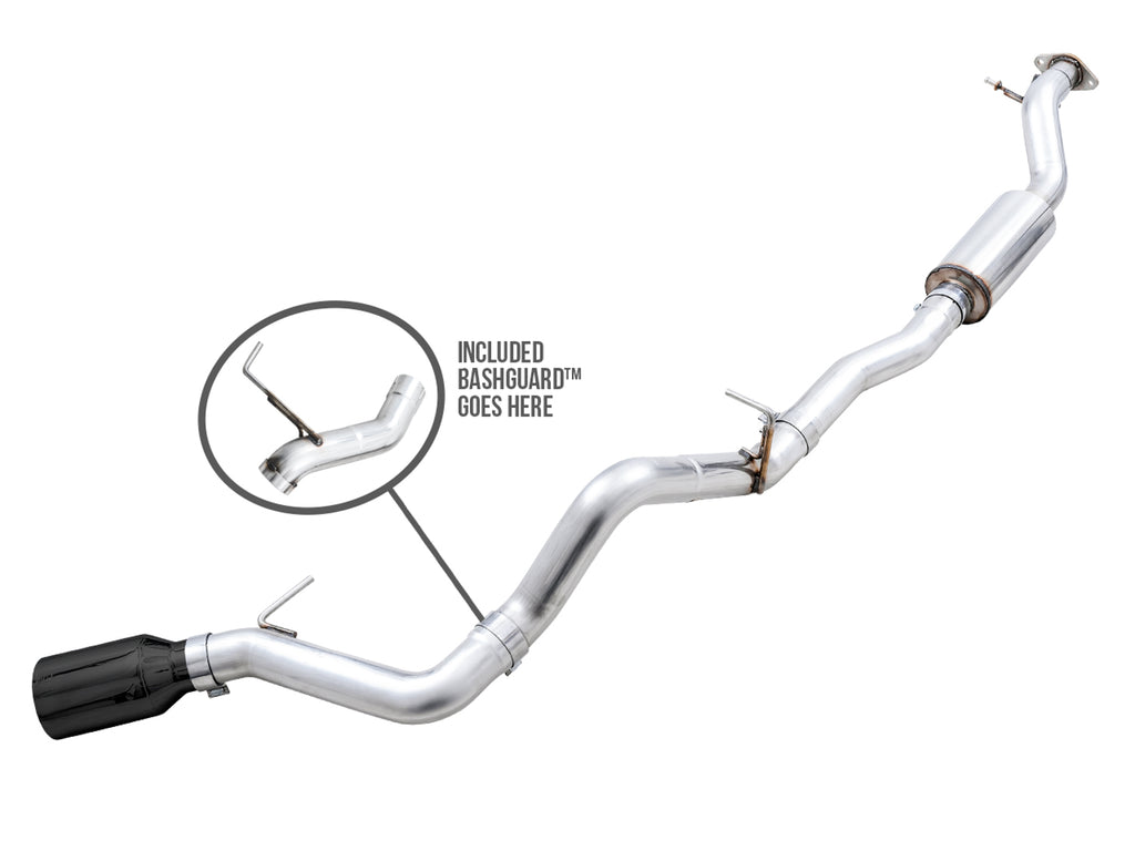AWE 0FG Catback Exhaust for Ford Bronco with BashGuard™ - Single 5" Diamond Black Tip