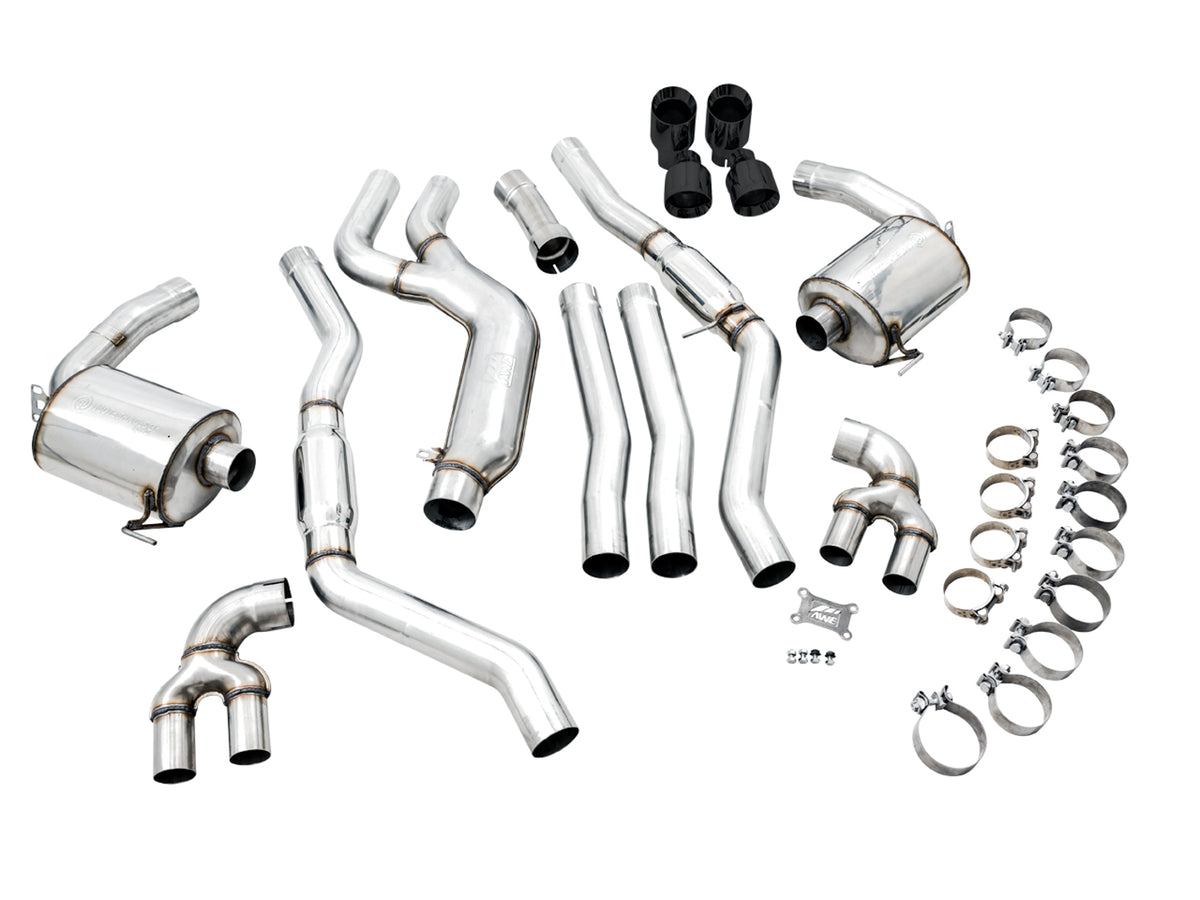 AWE Resonated Touring Edition Exhaust for G2X M340i / M440i - 4" Diamond Black Tips