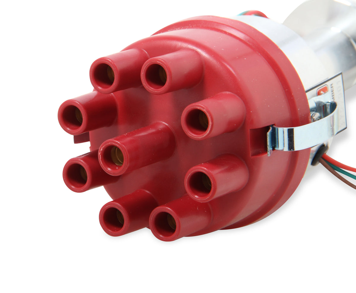 Mallory Unilite Distributor with built-in electronic ignition module.