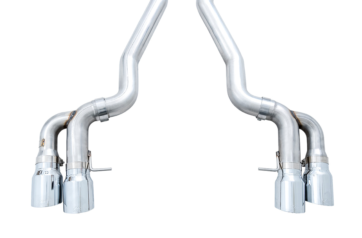 AWE Track Edition Axleback Exhaust for BMW F90 M5 - 4" Chrome Silver Tips