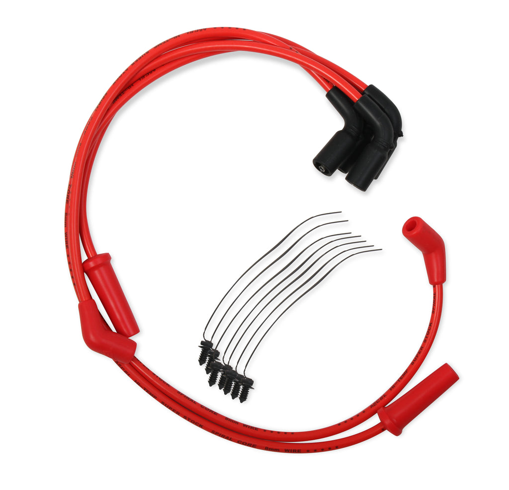 Custom Wire Set - 2017-up Harley Davidson Touring - 8mm - Red - Motorcycle S/S Spiral Core wire set for 2017 and up Harley Davidson Touring Series bikes - 8mm - Red