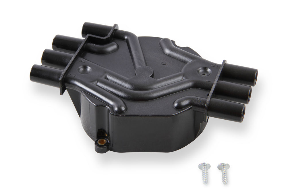 Distributor Cap - Chevy / GMC Vortec - V6 - Socket Style - Crab - Black - 120142 distributor cap is a crab style black cap that fits Chevy / GMC VORTEC V6.