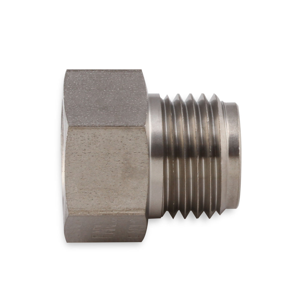 Hardline Reducer - Stainless Steel - 9/16"-18 Inverted Flare Male to 1/2"-20 Inverted Flare Female for 3/16" Tubing.