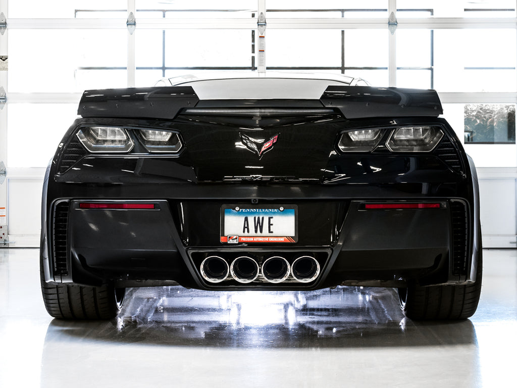 AWE Track Edition Axleback Exhaust for C7 Corvette - 4.5" Chrome Silver Tips