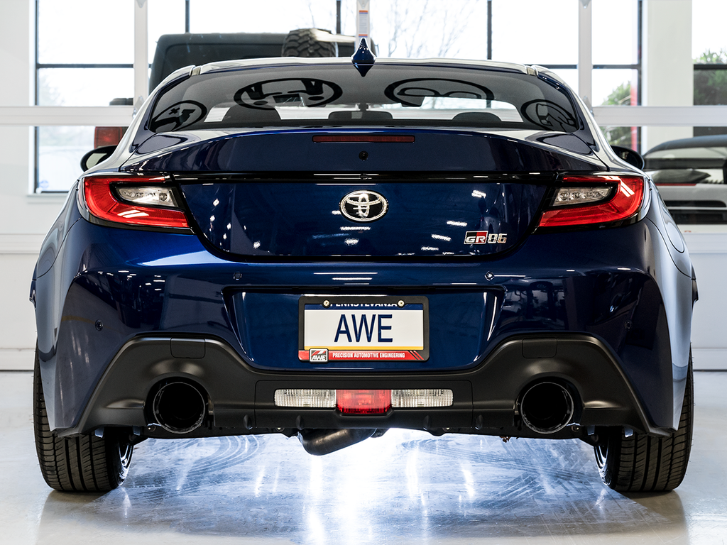 AWE Touring Edition Exhaust for Subaru BRZ / Toyota GR86 / Toyota 86 / Scion FR-S - 5" Diamond Black Tips