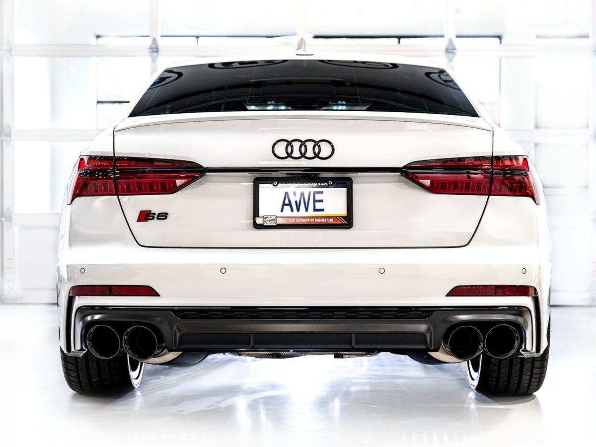 AWE Track Edition Exhaust for Audi C8 S6/S7 - 4.5" Diamond Black Tips