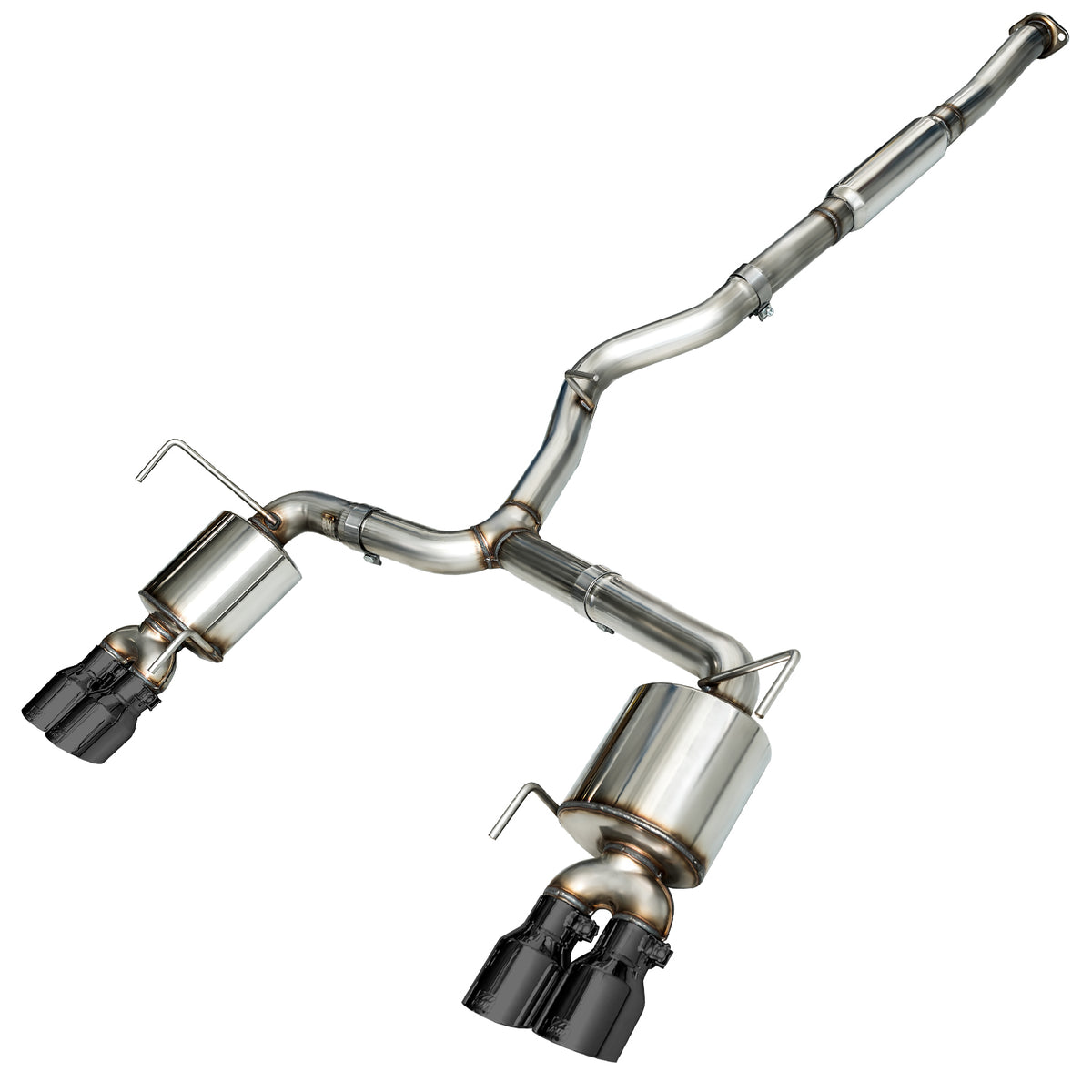AWE Touring Edition Exhaust for 2015+ VA WRX Sedan - 4" Diamond Black Quad Tips