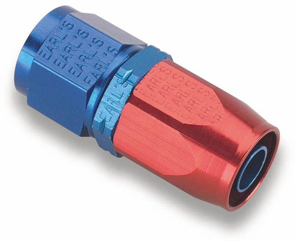 Earls Straight Auto-Fit Hose End AN -8 - Red/Blue