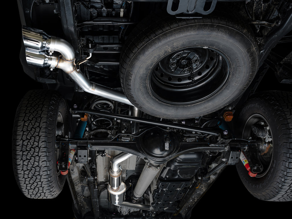 AWE 0FG Exhaust for 4th Gen Toyota Tacoma - Dual Chrome Silver Tips