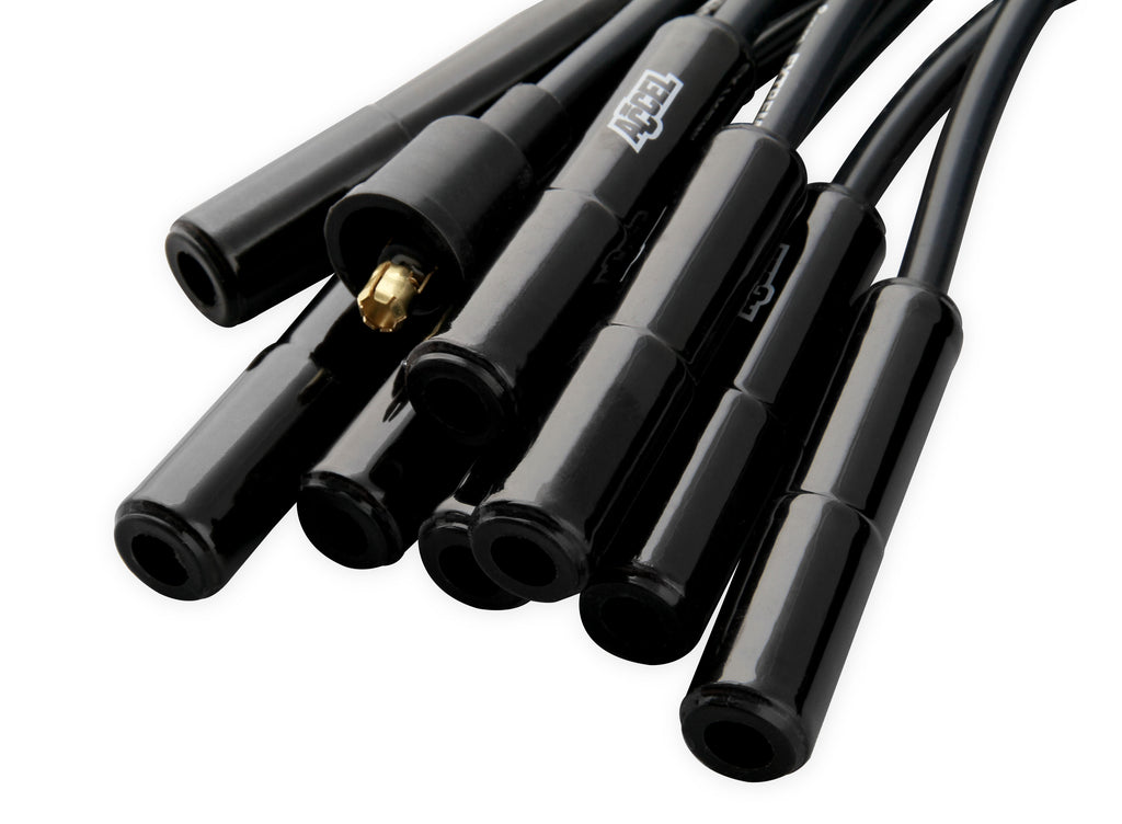 Spark Plug Wire Set - Universal - 180 Deg Black Ceramic Boots - These black ceramic boot spiral core universal fit spark plug wire sets have straight 180 degree boots.