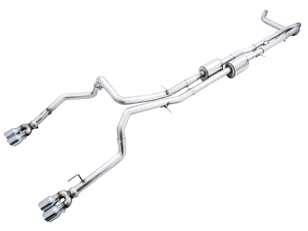 AWE 0FG Catback Exhaust for 4th Gen Silverado/Sierra 1500 6.2L (with bumper cutouts) - 4" Chrome Silver Tips
