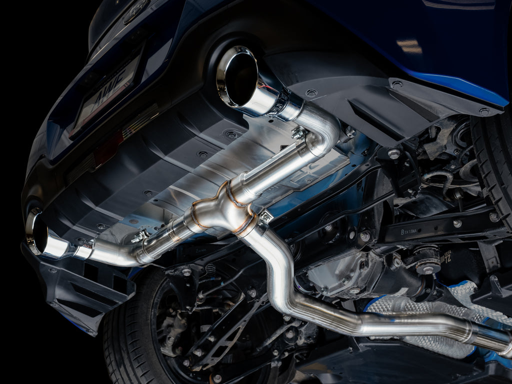 AWE Track Edition Exhaust for Subaru BRZ / Toyota GR86 / Toyota 86 / Scion FR-S - 5" Chrome Silver Tips