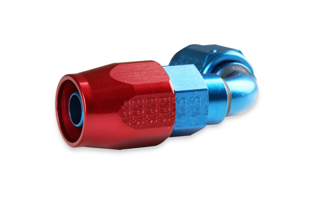 Earls 90 Degree Swivel-Seal® Hose End AN -6 - Red/Blue