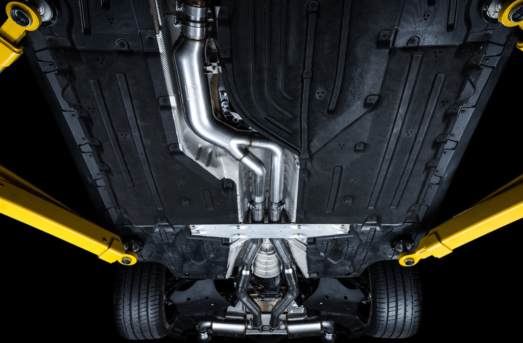 AWE Resonated Touring Edition Exhaust for A90 Supra - 5" Chrome Silver Tips