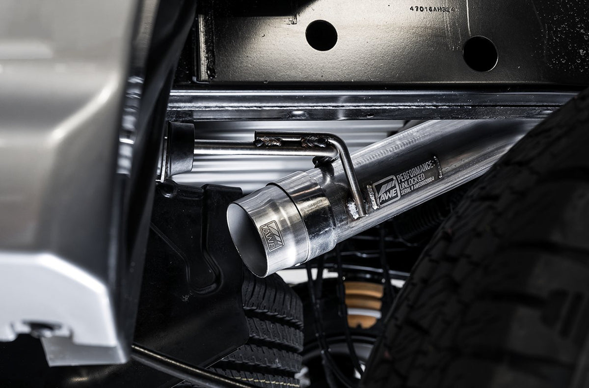 AWE 0FG Exhaust with BashGuard for Ford Ranger - Dual Diamond Black Tips