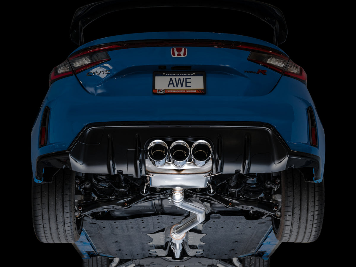 AWE Touring Edition Exhaust for FL5 Civic Type R - Triple Chrome Silver Tips