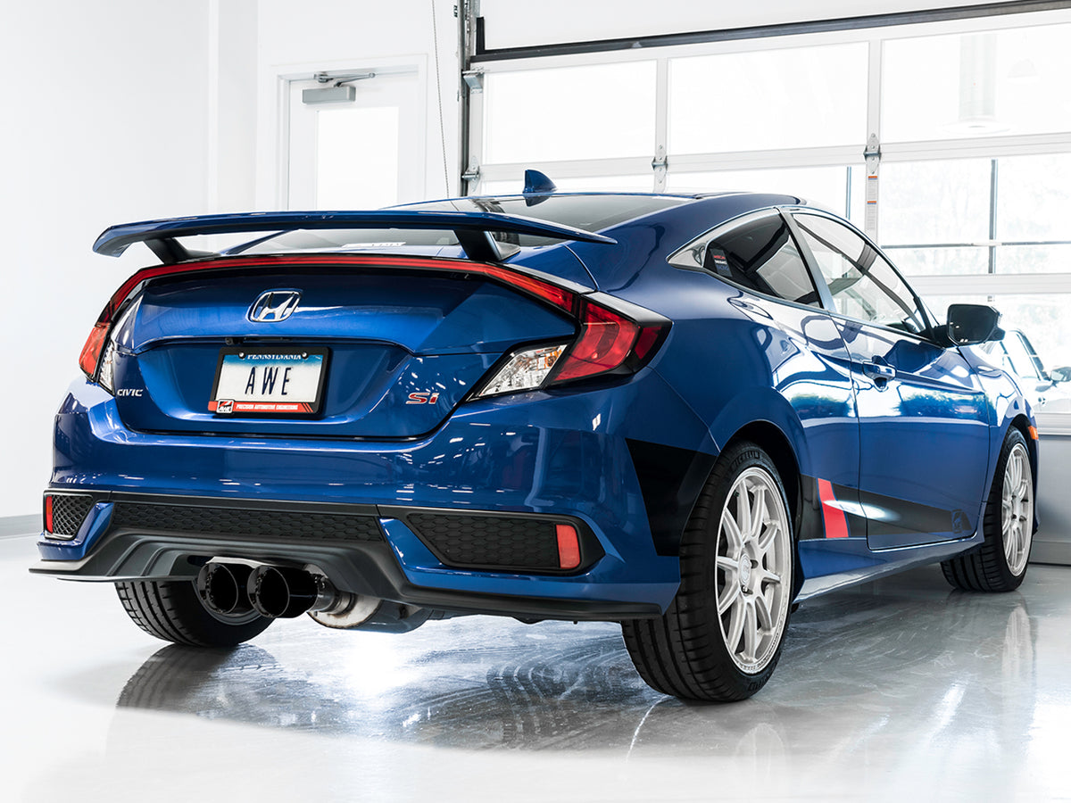 AWE Track Edition Exhaust for 10th Gen Civic Si Coupe / Sedan (includes Front Pipe) - Dual Diamond Black Tips