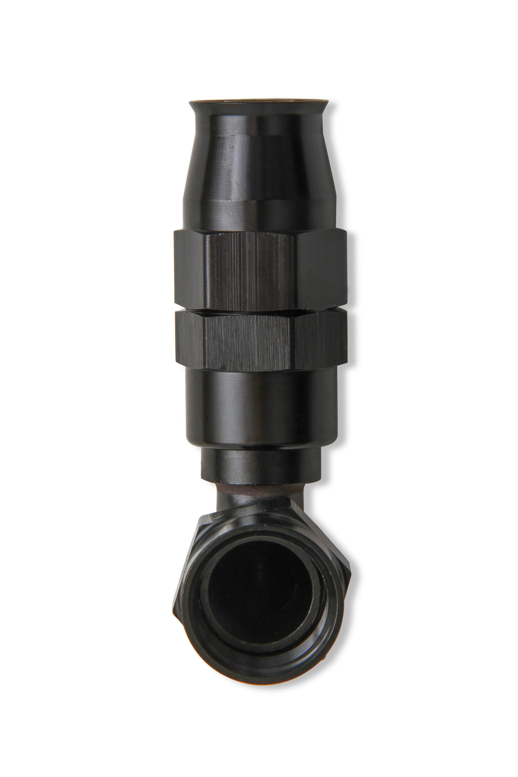 -6 AN Twist-on (Dynamic Swivel) 90 Degree Bent Tube Hose-End