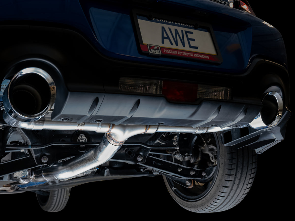 AWE Track Edition Exhaust for Subaru BRZ / Toyota GR86 / Toyota 86 / Scion FR-S - 5" Chrome Silver Tips