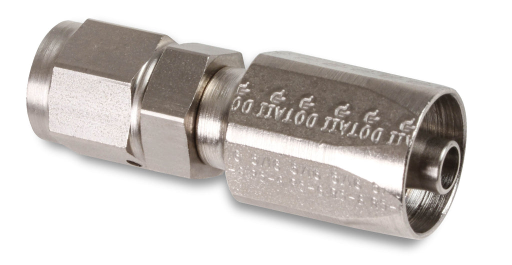 Power Steering Hose End - Straight -6 AN - Steel w/ Nickel Plated Finish