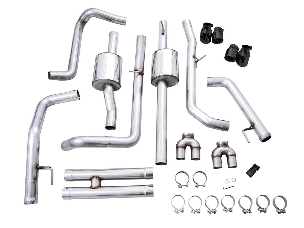 AWE 0FG Catback Exhaust for Silverado ZR2/Sierra AT4X - 4" Diamond Black Tips