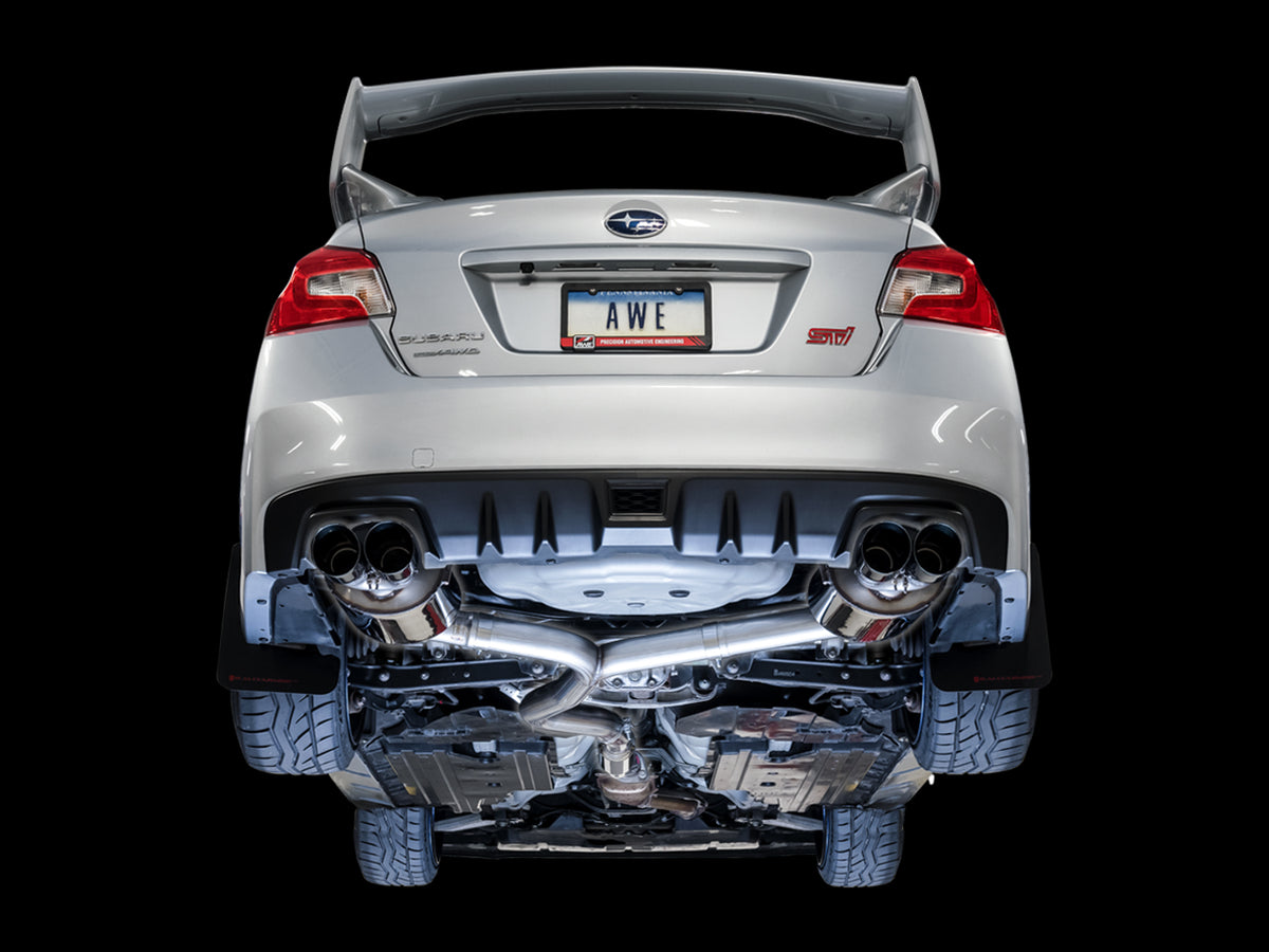 AWE Touring Edition Exhaust for VA STI / GV WRX / GV STI Sedan - 4" Diamond Black Quad Tips