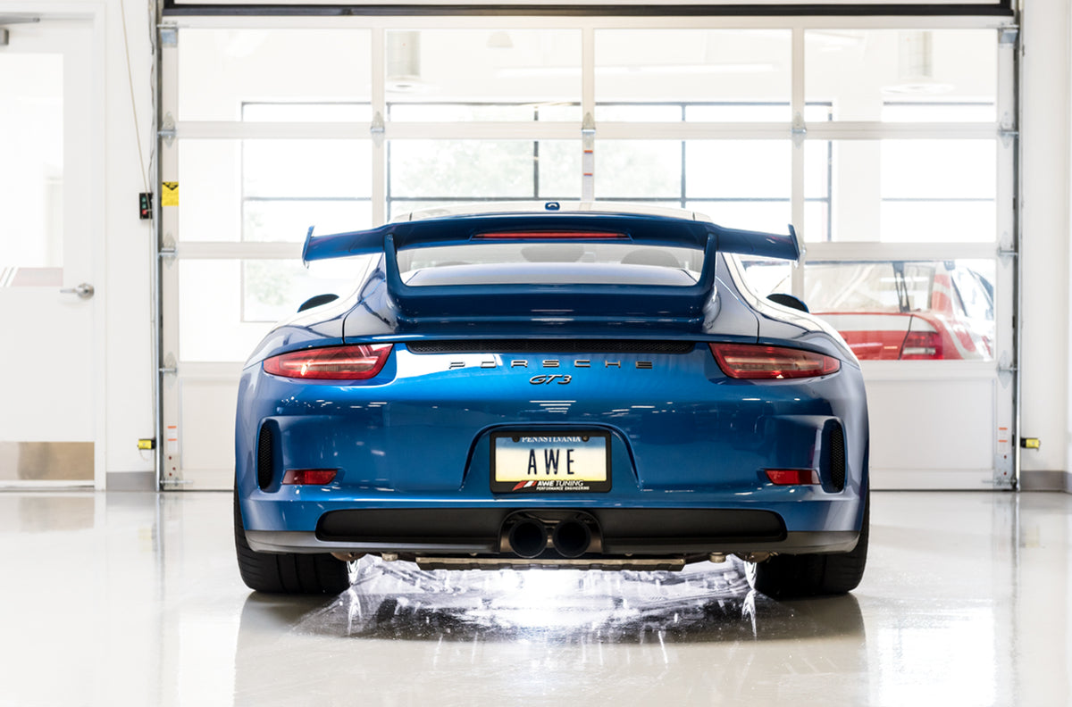 AWE SwitchPath™ Exhaust for Porsche 991.1 / 991.2 GT3 / RS - Diamond Black Tips