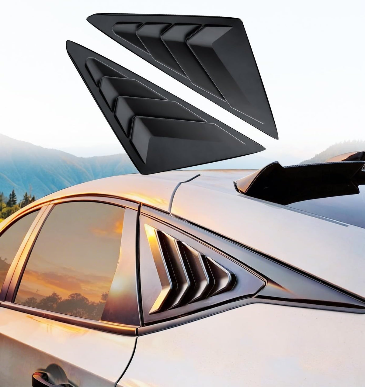 Rear Side Window Louvers for 11th Gen Civic Compatible with Honda Civic 2022-2026