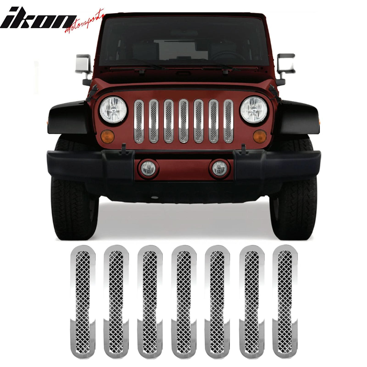 2007-2013 Jeep Wrangler Bumper Upper Mesh Grill Insert Stainless Steel