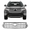 2011-2013 Toyota Highlander Chrome Front Bumper Hood Insert Grille ABS