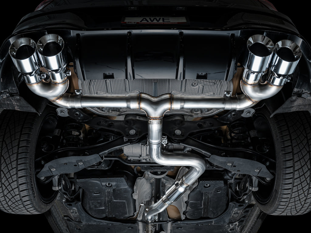 AWE Track Edition Exhaust for Volkswagen MK8 Golf R - Chrome Silver Tips
