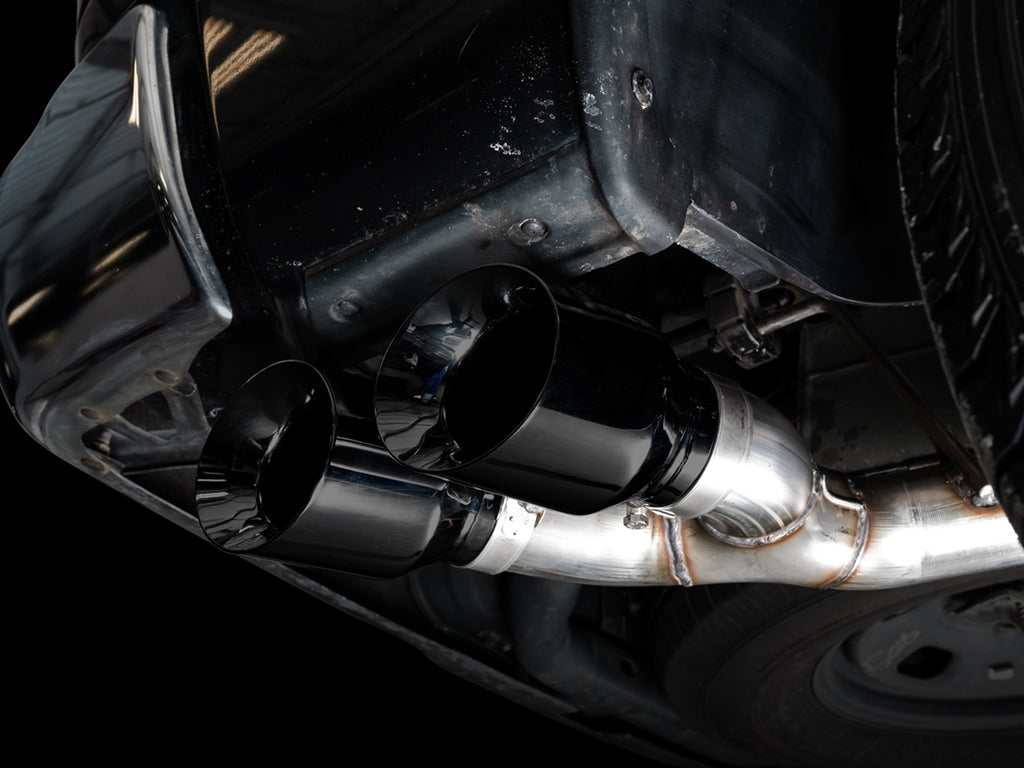 AWE 0FG Single Side Exit Catback Exhaust for 4th Gen RAM 1500 5.7L (without bumper cutouts) - Dual Diamond BlackTips