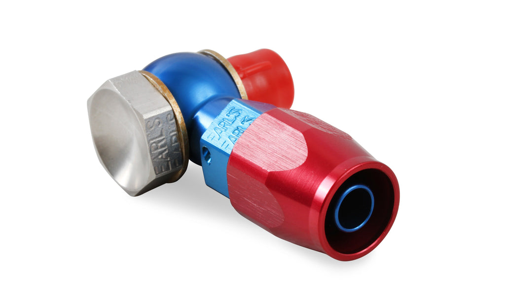 Earls 9/16"-24 Bango Swivel-Seal® Hose End AN -6 Red/Blue