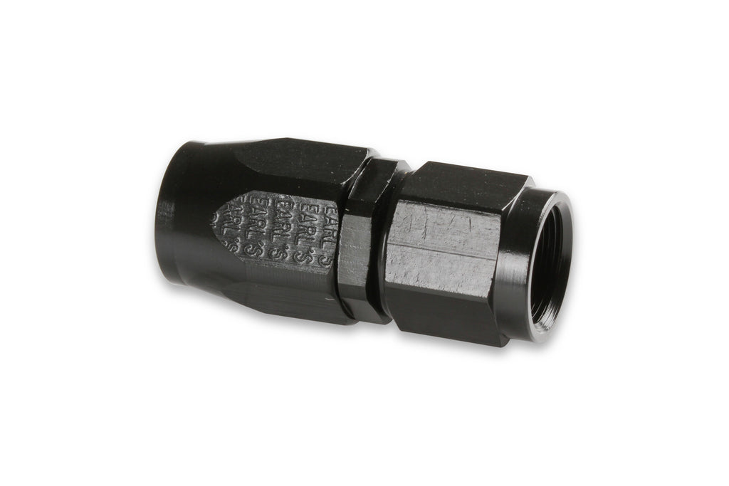 Earls Straight Swivel-Seal® Hose End AN -6 - Black