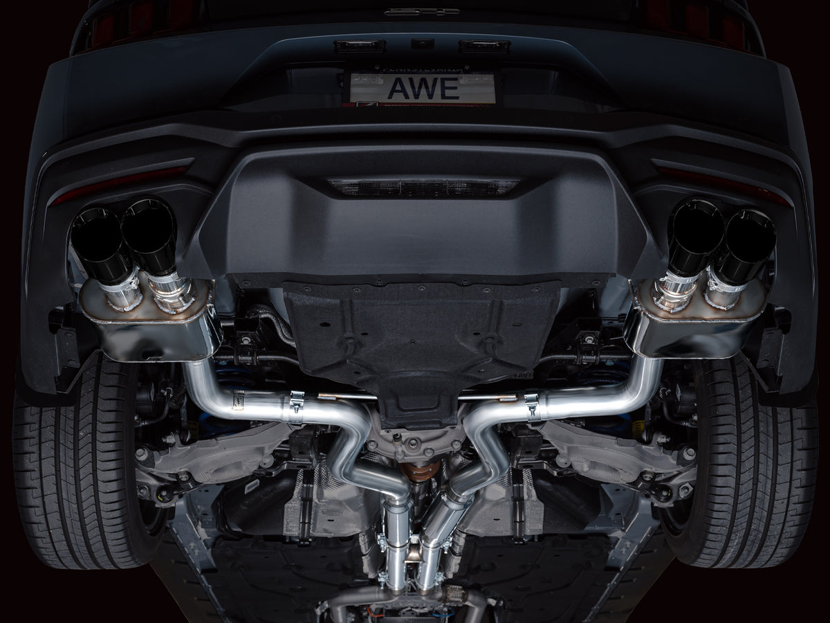 AWE SwitchPath™ Exhaust for S650 Ford Mustang GT Fastback - Quad Diamond Black Tips