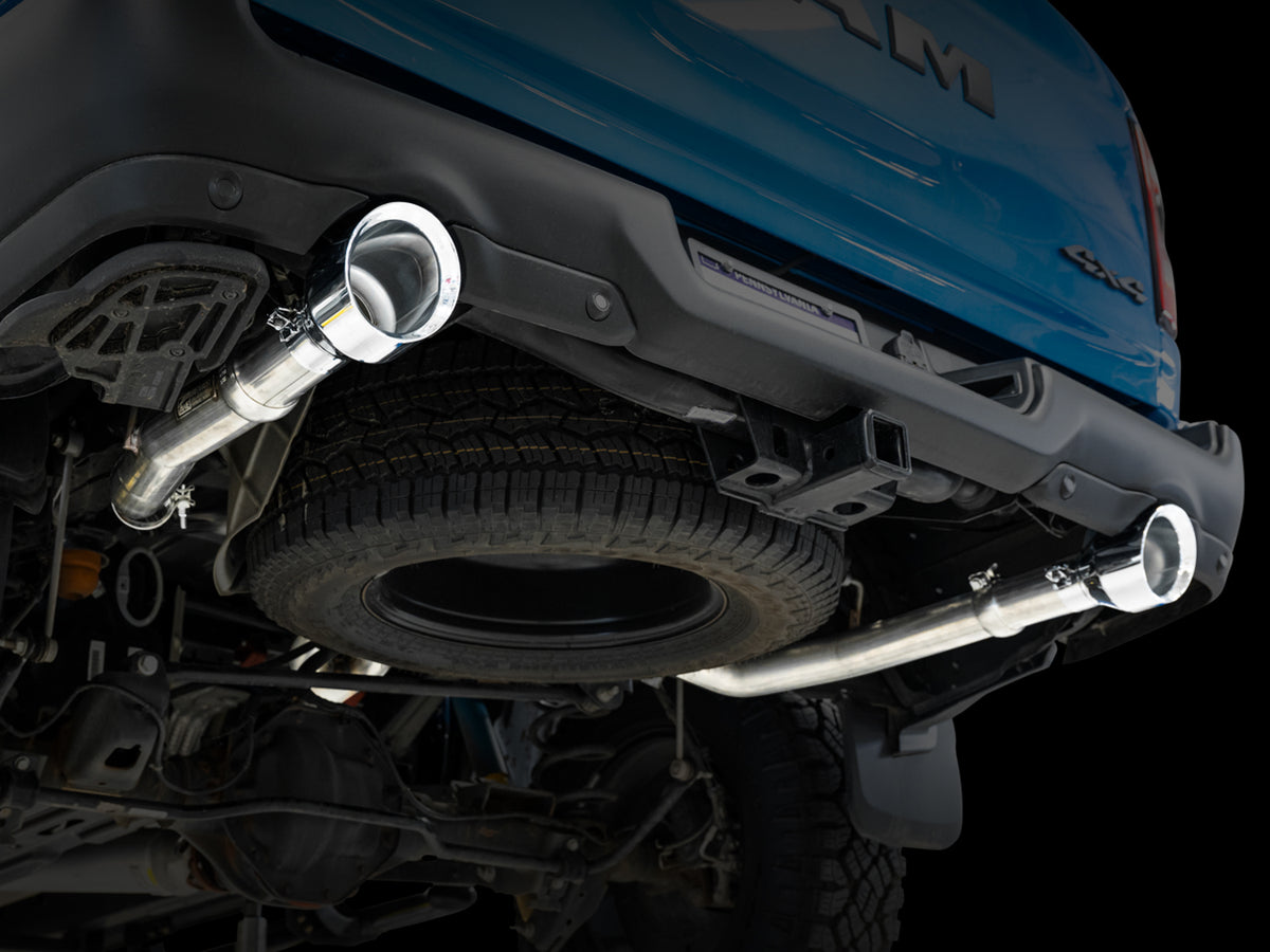 AWE 0FG Dual Rear Exit Catback for 5th Gen RAM 1500 5.7L (with bumper cutouts) - Chrome Silver Tips